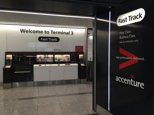 Entering fast-track security at Heathrow Terminal 3 for our Finnair A350 Business Class flight to Helsinki