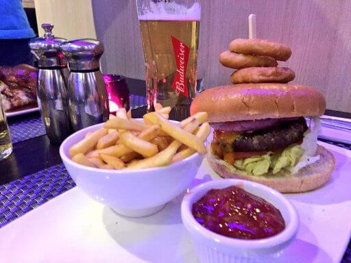 The Garden Burger at the Garden Grille at Hilton Garden Inn London Heathrow Airport