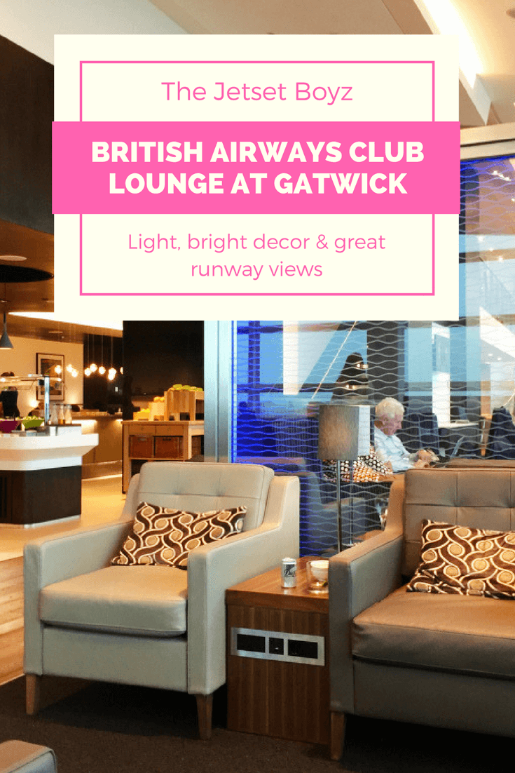 Light, bright decor & great runway views in the British Airways Club Lounge at Gatwick