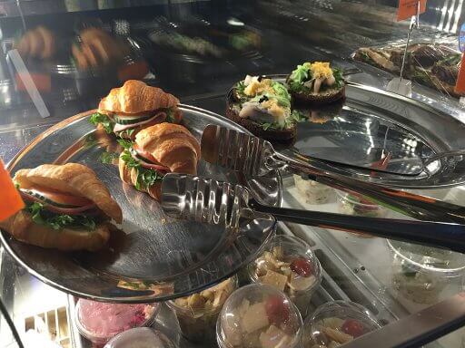 Mini croissants & sandwiches in the Tallinn Airport Business Lounge