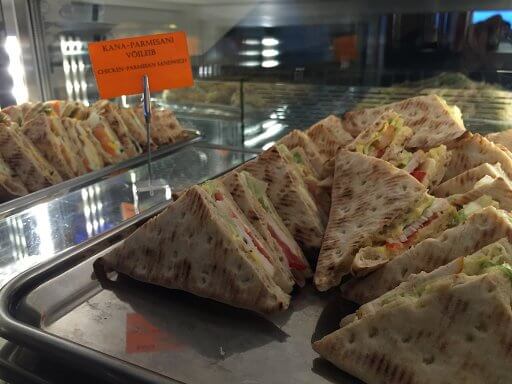 Tasty chicken & parmesan sandwiches in the Tallinn Airport Business Lounge