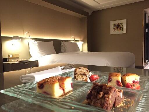 The tray of sweet treats courtesy of the Hilton Vienna Plaza